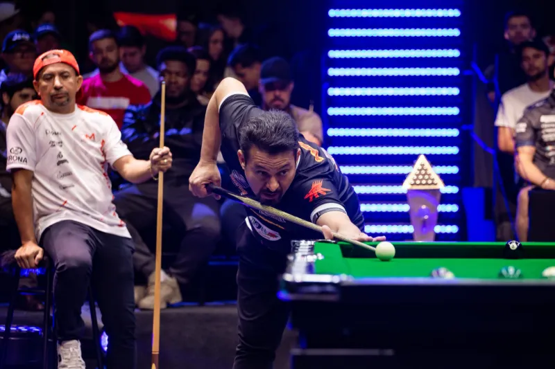 Noel e Baianinho de Mauá na final da Copa do Mundo da Sinuca